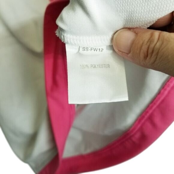 Adidas Golf Womens Short-Sleeve Polo Shirt White Pink Purple Accents M Polyester - Picture 4 of 11